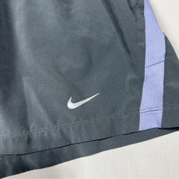 Nike Dri-Fit Women’sBlack Athletic Shorts with Purple Stripes Size L - Picture 2 of 5